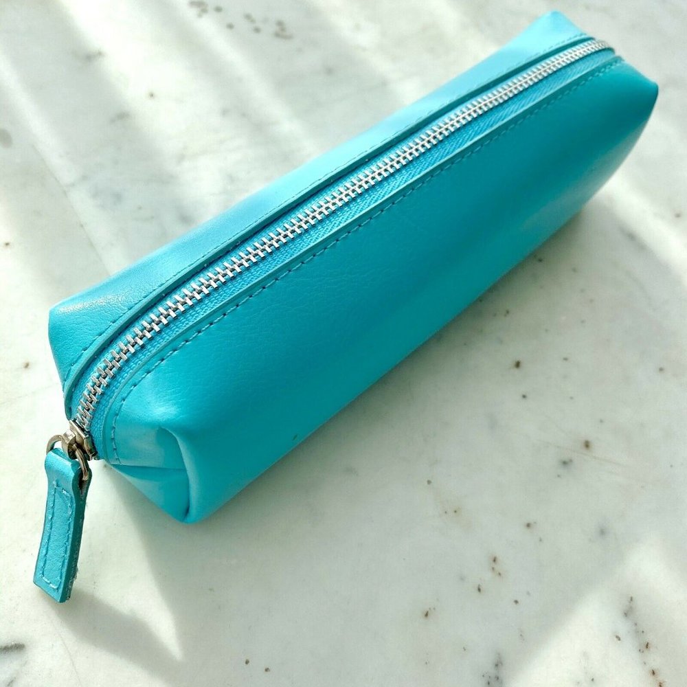 Paperchase Aqua Pencil Accessory Cosmetic Zip Case Pouch Art Supplies Storage